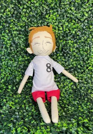 A doll with the number eight on it's shirt.