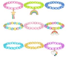 A bunch of bracelets that are all different colors