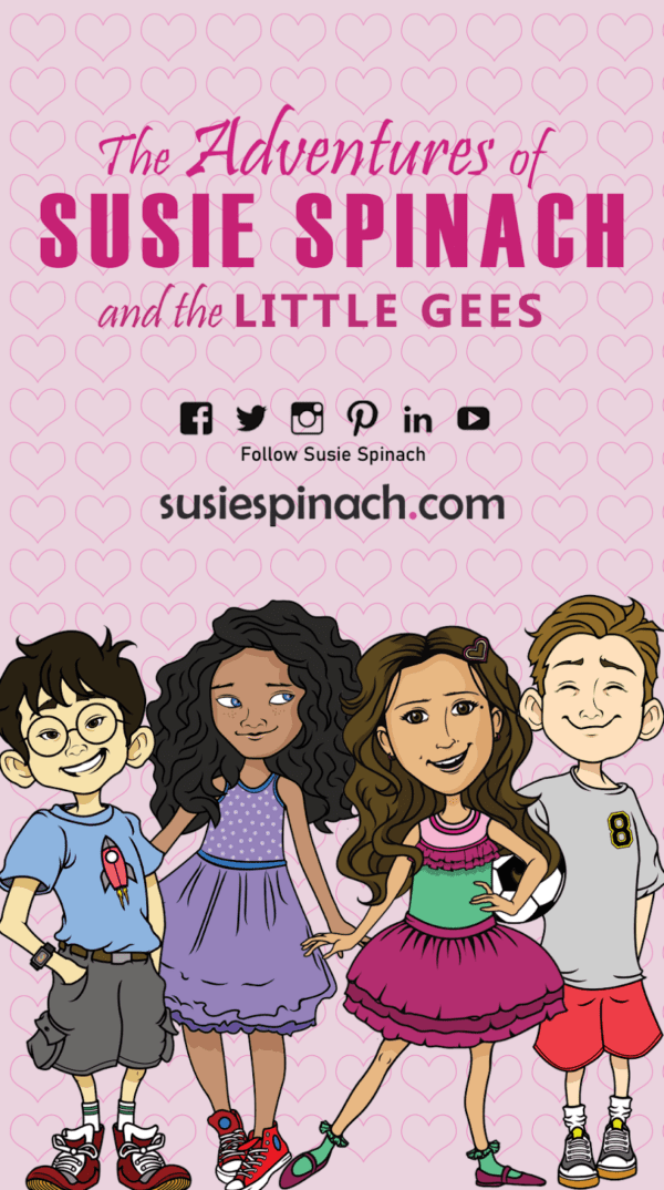 A poster of the series susie spinach and the little gees.