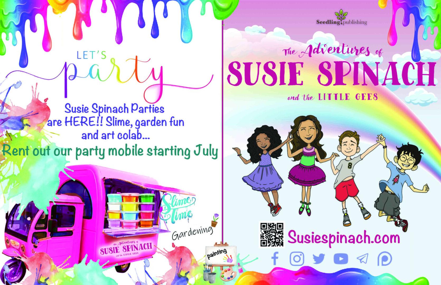 A poster for the party featuring susie spinach.